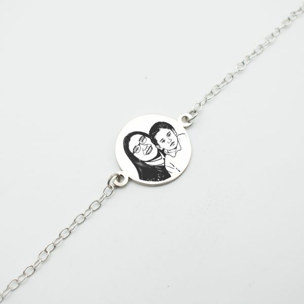 TESORA0011 Pulsera circular grabada en plata 950 para caballero