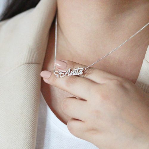 Collar nombre en plata 950 para dama