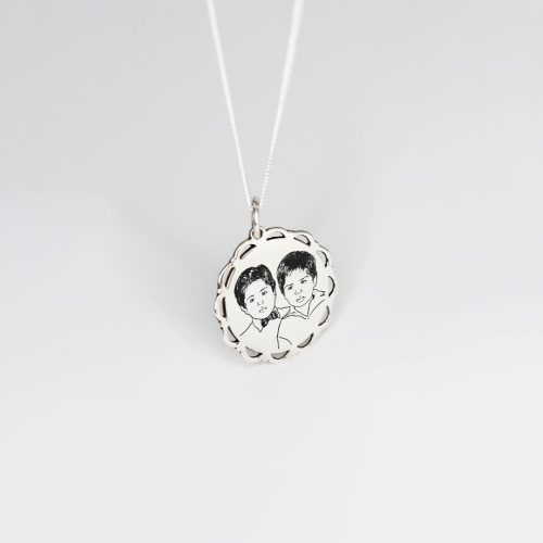 Collar circular blondie grabado en plata 950 para dama