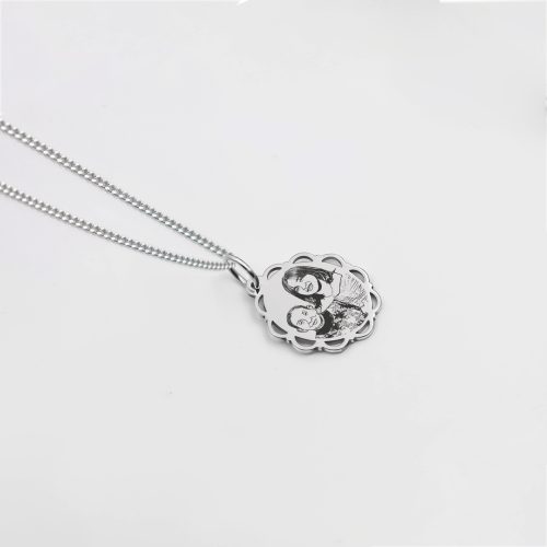 Collar oval blondie grabado en plata 950 para dama
