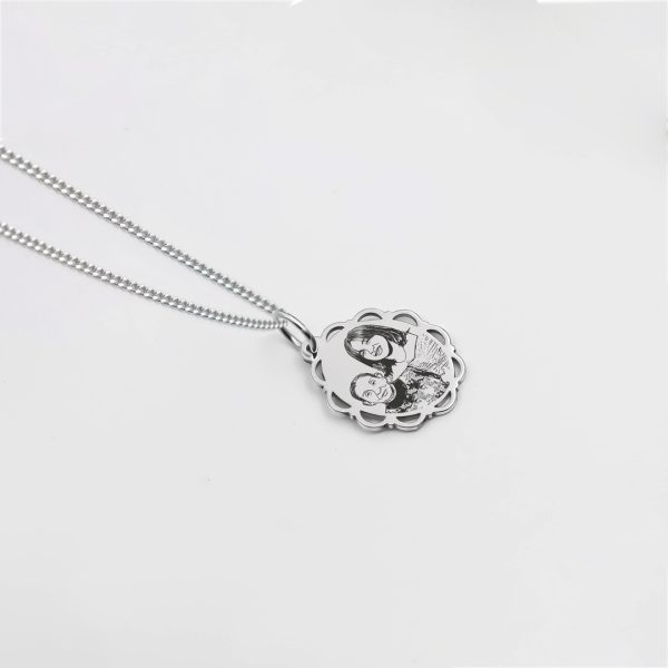 TESORA0032 Collar oval blondie grabado en plata 950 para dama